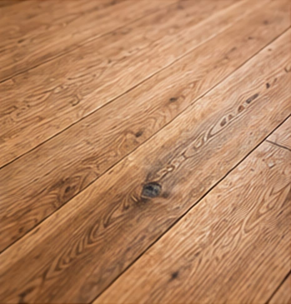 Gros plan sur des lames de parquet en chêne